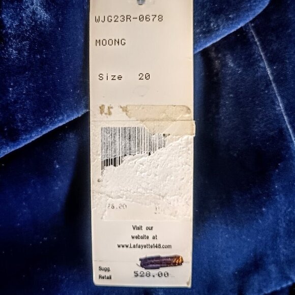 Lafayette 148 New York Blue Velvet Ruffle Blazer Jacket NWT - Picture 6 of 6